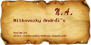 Nitkovszky András névjegykártya